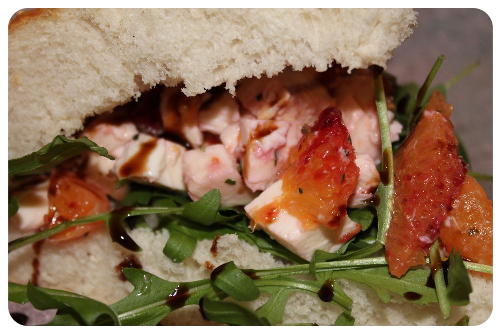 Blutorange und Käse